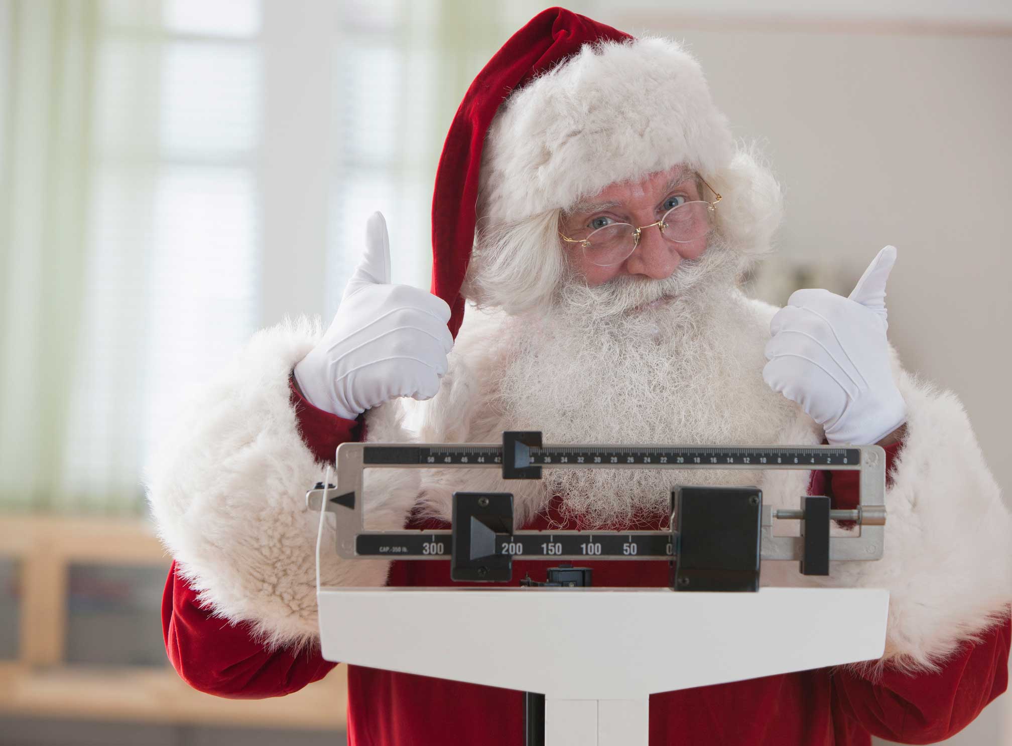 Santa on a scale.
