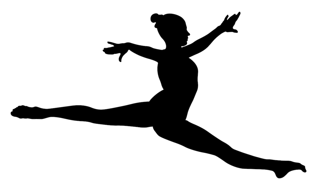 Split jump girl gymnast