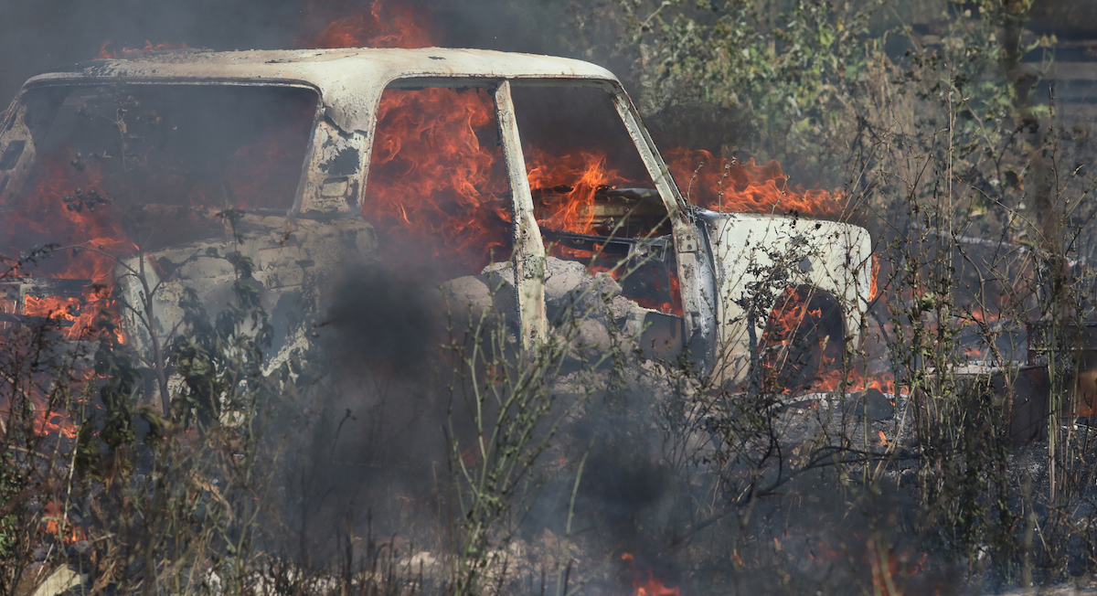 Burning car