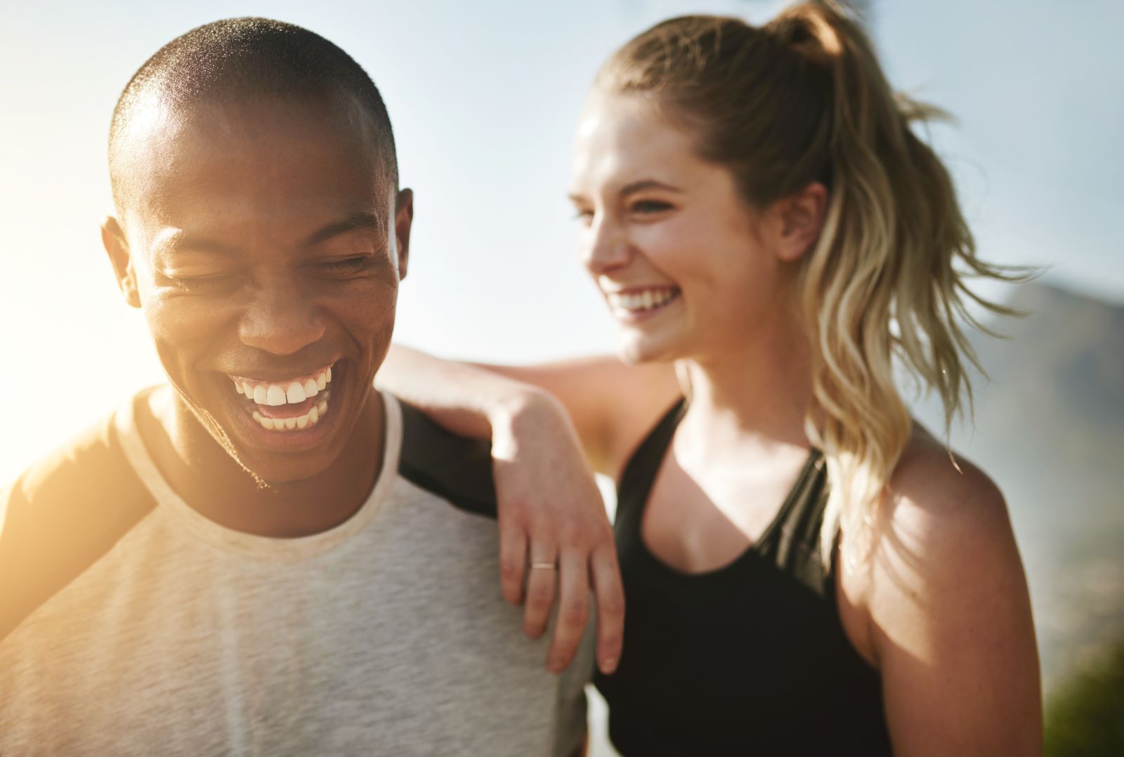 Two people in the sun.