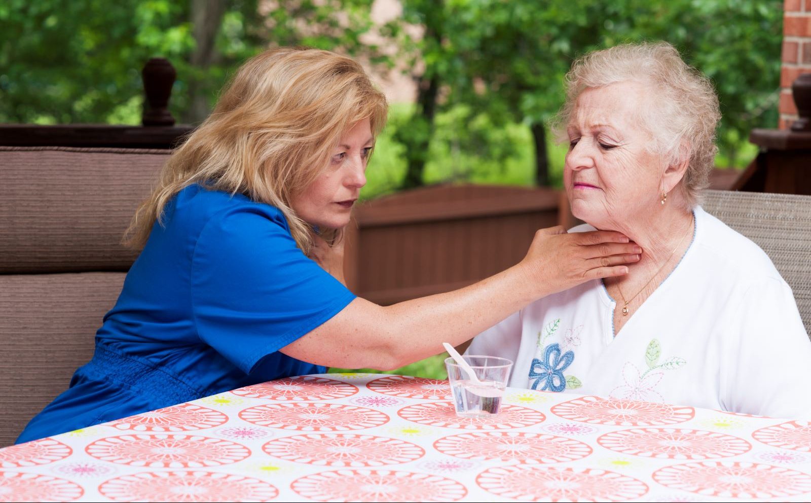 A person struggles with achalasia.